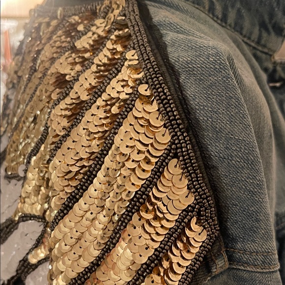 Free People Glam Edition Blue Jean Jacket - Picture 4 of 6